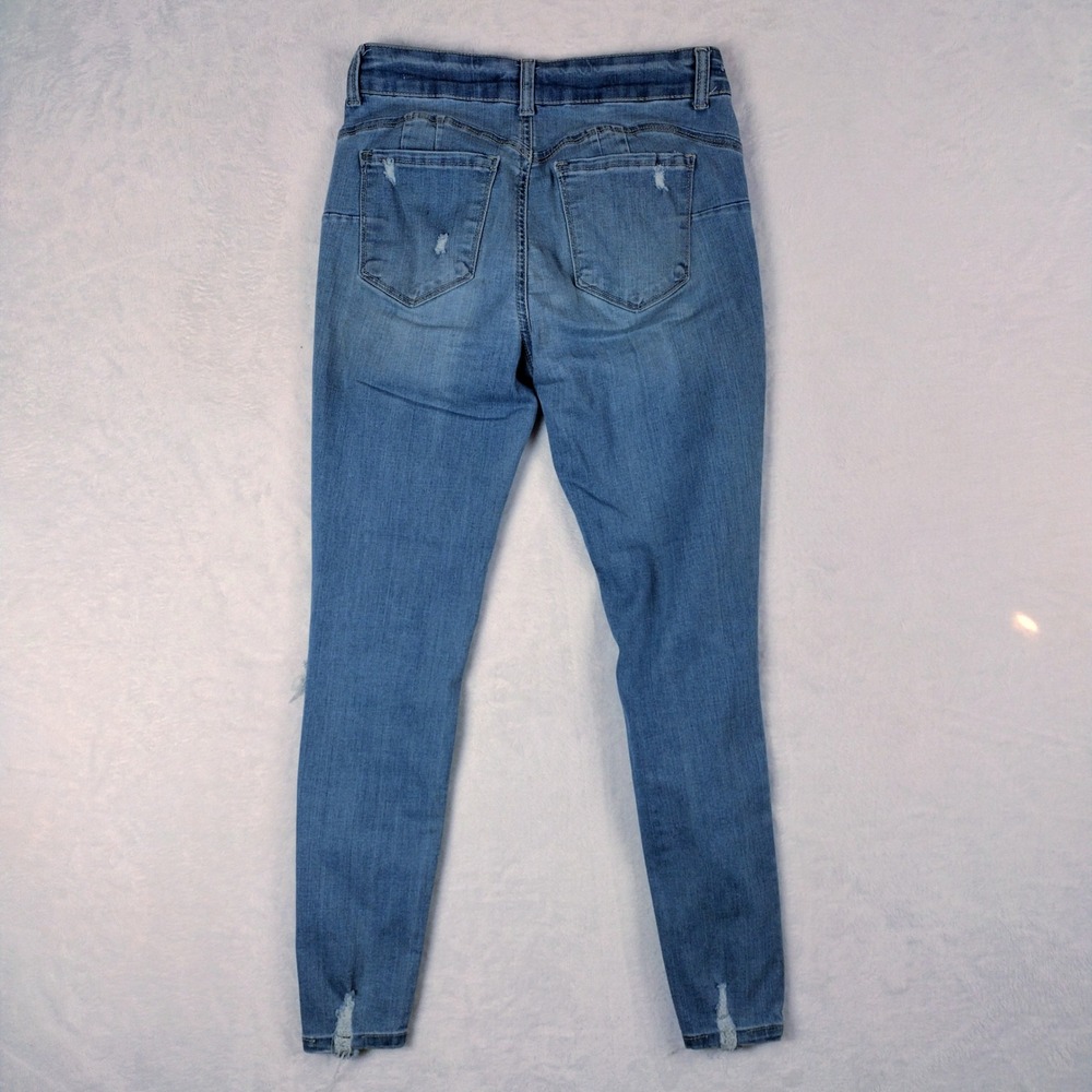 Wax Jean Butt I Love You Skinny Jeans Light Wash Distressed Ripped Size 7/28 - Picture 9 of 9